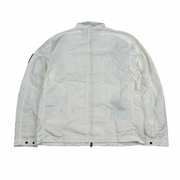 Stone Island 2021 White Nylon Batavia TC Lightweight Zipped Jacket - Large