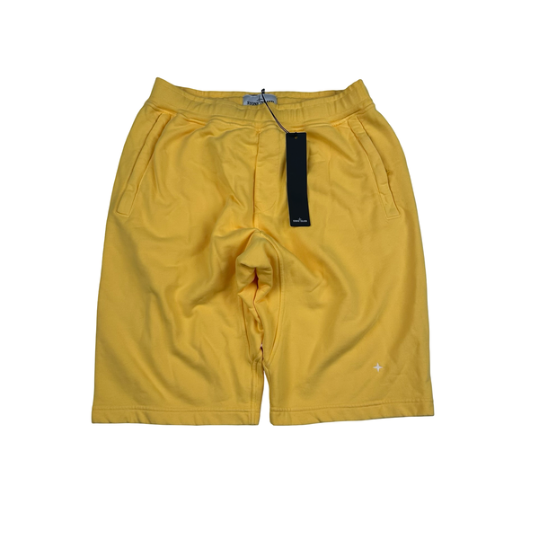 Stone Island 2021 Yellow Stellina Cotton Shorts - Small