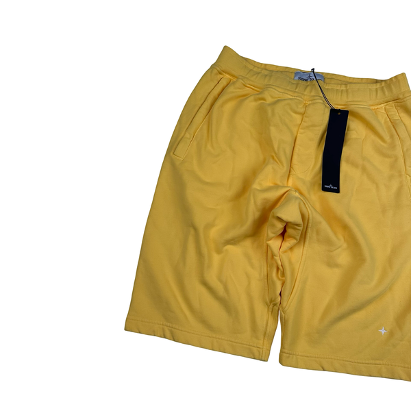Stone Island 2021 Yellow Stellina Cotton Shorts - Small