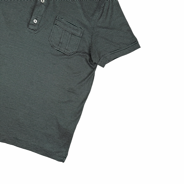 Prada Green Stripe Cotton Polo Shirt -Large
