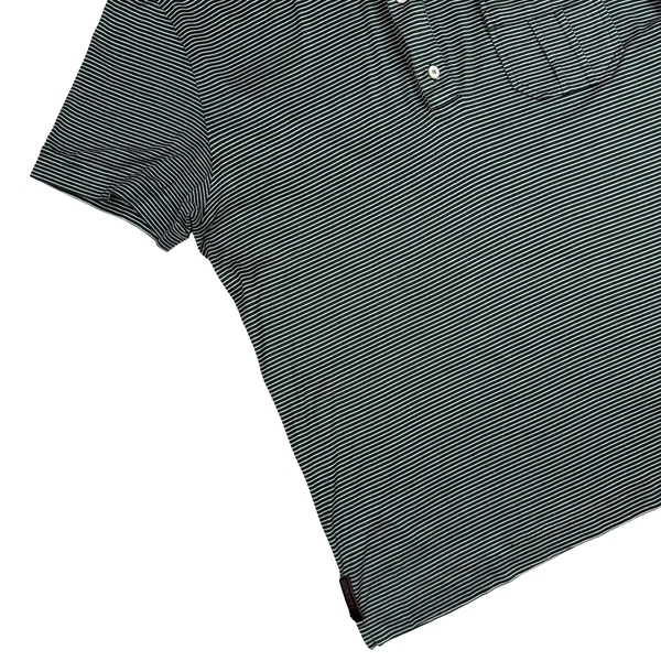 Prada Green Stripe Cotton Polo Shirt -Large