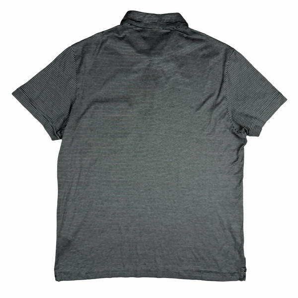 Prada Green Stripe Cotton Polo Shirt -Large