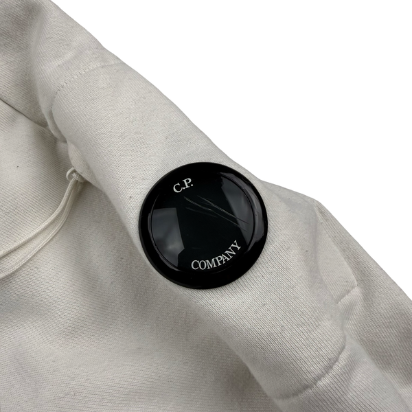 CP Company White Cotton Lens Viewer quarter Zip Pullover- Small