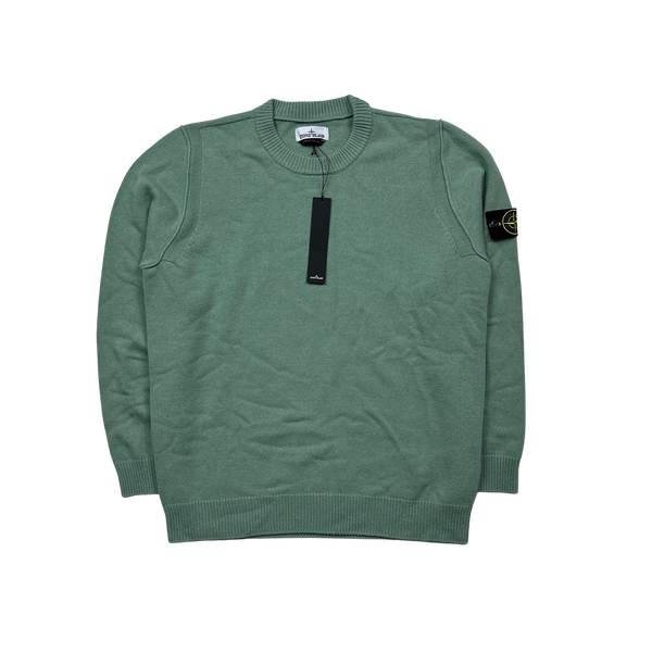 Stone Island 2022 Mint Green Wool Crewneck Jumper - XXL
