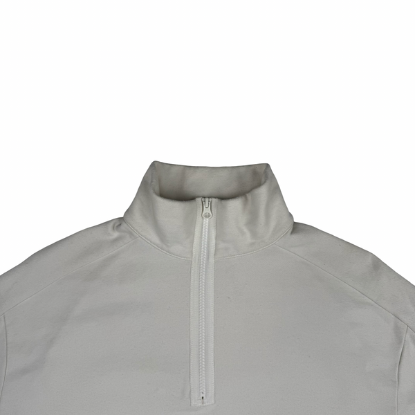 CP Company White Cotton Lens Viewer quarter Zip Pullover- Small