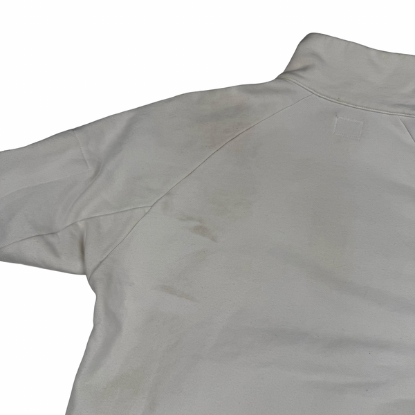 CP Company White Cotton Lens Viewer quarter Zip Pullover- Small
