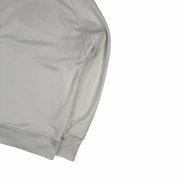 CP Company White Cotton Lens Viewer quarter Zip Pullover- Small