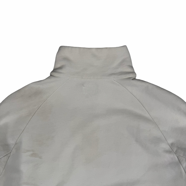 CP Company White Cotton Lens Viewer quarter Zip Pullover- Small