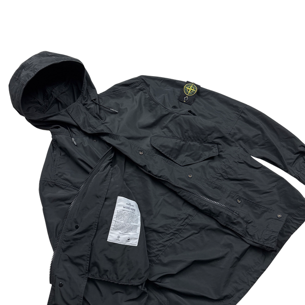 Stone Island 2018 Black Micro Reps Parka Jacket - Medium