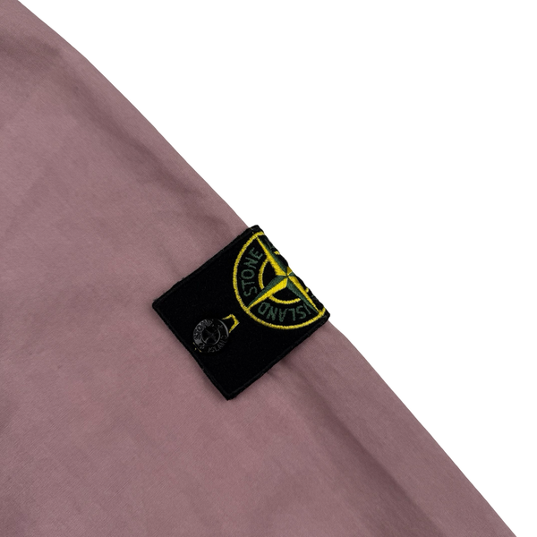 Stone Island Misty Rose Pink Cotton Zipped Overshirt - Medium