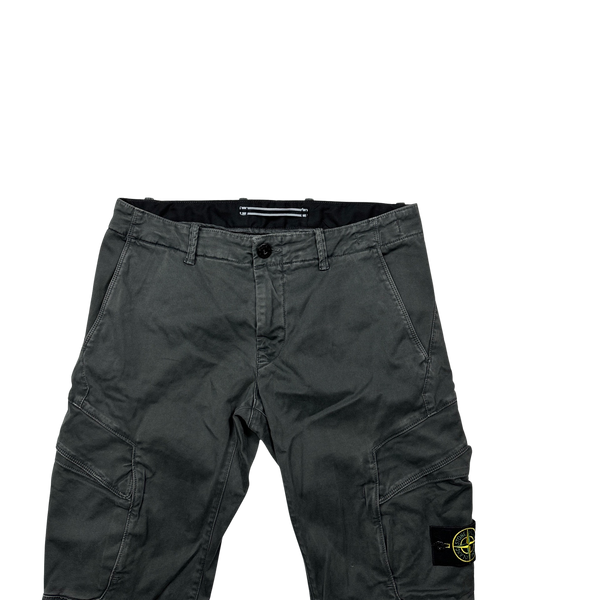 Stone Island Grey Skinny Fit Cargo Trousers - 32"