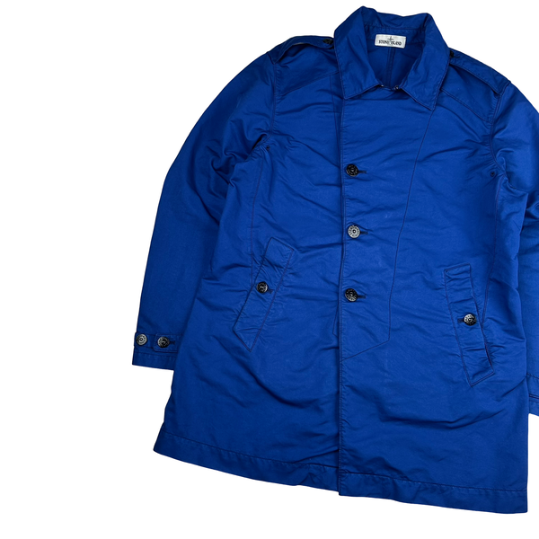 Stone Island Electric Blue 2019 David TC Trench Coat - XL