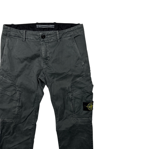 Stone Island Grey Skinny Fit Cargo Trousers - 32"