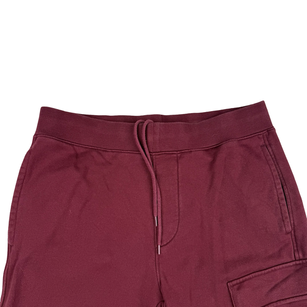 CP Company Burgandy Cotton Lens Viewer Joggers - Small