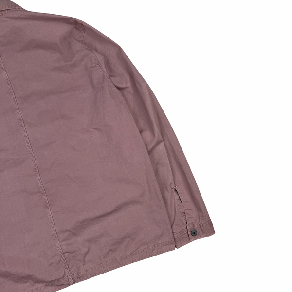 Stone Island Misty Rose Pink Cotton Zipped Overshirt - Medium