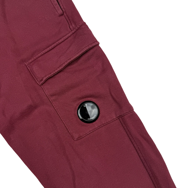 CP Company Burgandy Cotton Lens Viewer Joggers - Small