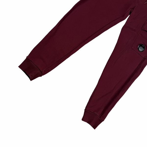 CP Company Burgandy Cotton Lens Viewer Joggers - Small