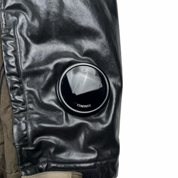 CP Company Khaki Quartz Quilted Paneled Goggle Jacket - Large (50)