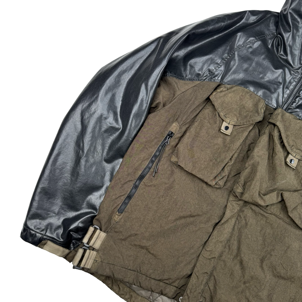 CP Company Khaki Quartz Quilted Paneled Goggle Jacket - Large (50)