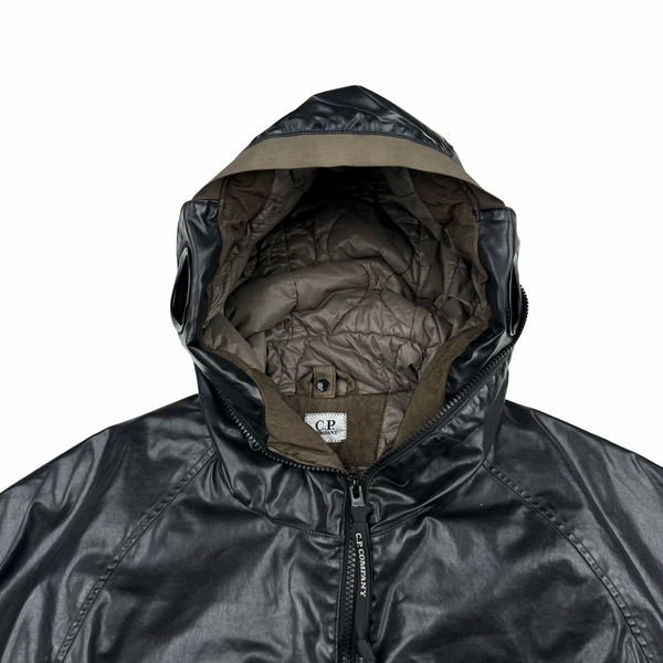 CP Company Khaki Quartz Quilted Paneled Goggle Jacket - Large (50)