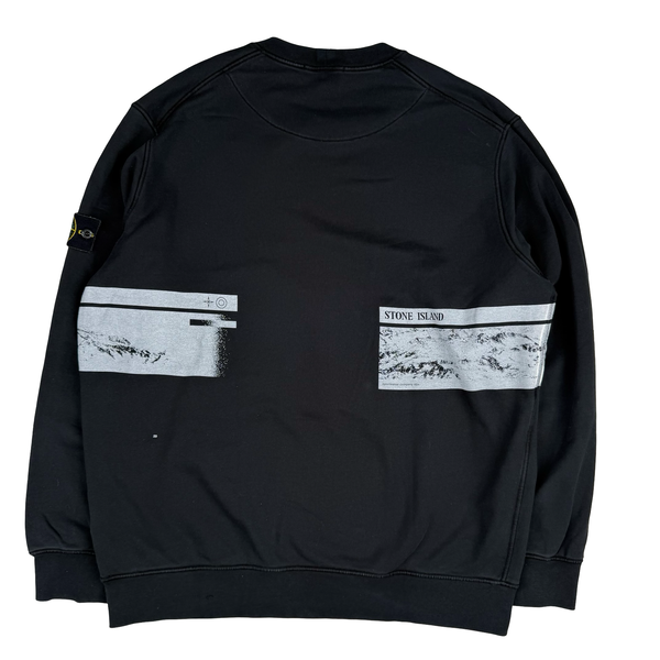 Stone Island 2020 Black Crewneck Graphic Sweatshirt - 3XL