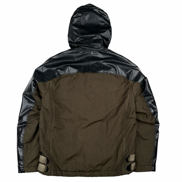 CP Company Khaki Quartz Quilted Paneled Goggle Jacket - Large (50)
