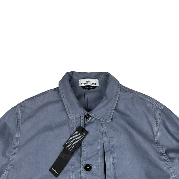 Stone Island 2021 Blue Cotton Tela Smerigliata Jacket - Large