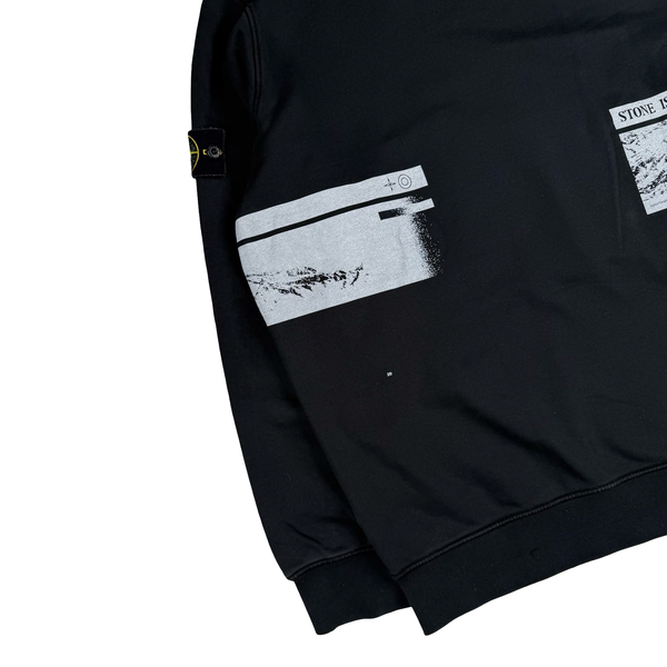 Stone Island 2020 Black Crewneck Graphic Sweatshirt - 3XL