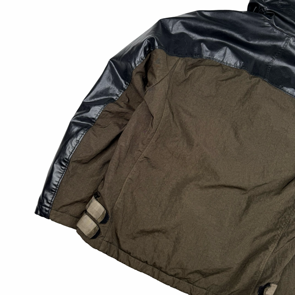CP Company Khaki Quartz Quilted Paneled Goggle Jacket - Large (50)