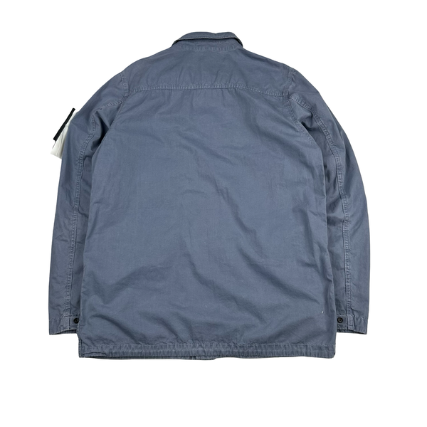 Stone Island 2021 Blue Cotton Tela Smerigliata Jacket - Large