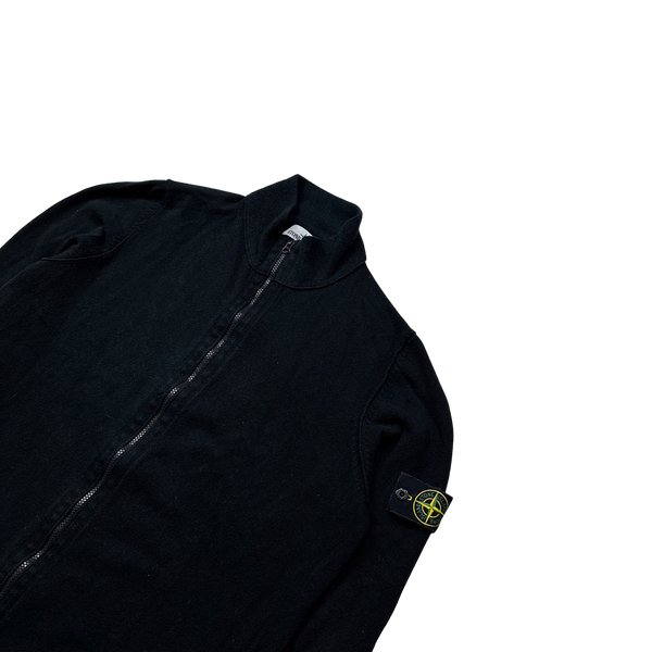 Stone Island 2015 Black Cotton Knitted Zip Up Top - 3XL