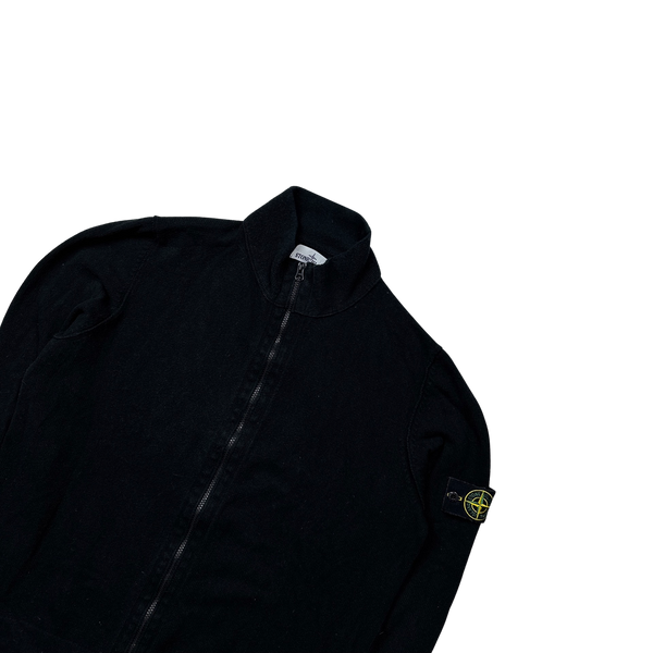 Stone Island 2015 Black Cotton Knitted Zip Up Top - 3XL