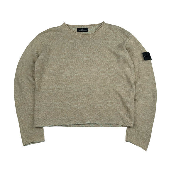 Stone Island 2022 Shadow Project Cream Knit Detailed Jumper - Small