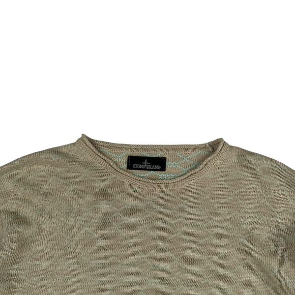 Stone Island 2022 Shadow Project Cream Knit Detailed Jumper - Small