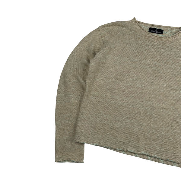 Stone Island 2022 Shadow Project Cream Knit Detailed Jumper - Small