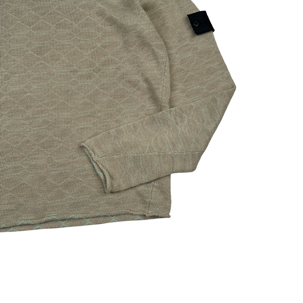 Stone Island 2022 Shadow Project Cream Knit Detailed Jumper - Small