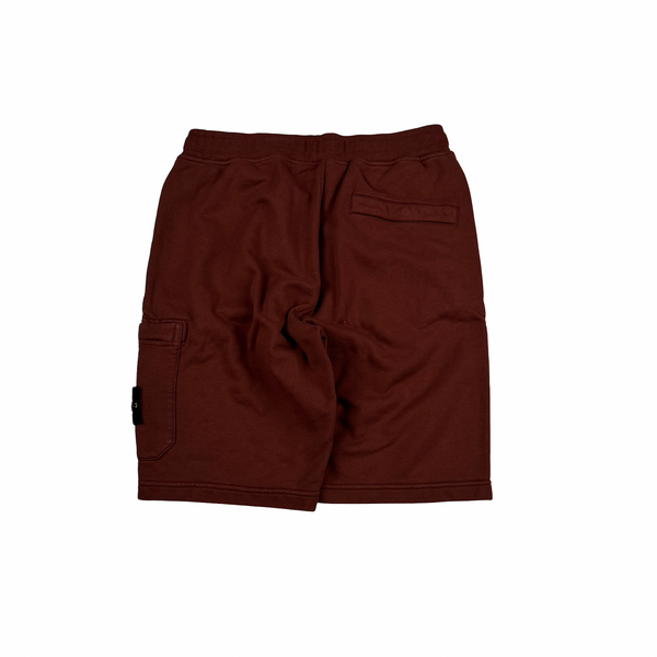 Stone Island 2023 Burgundy Cotton Cargos Shorts - Small