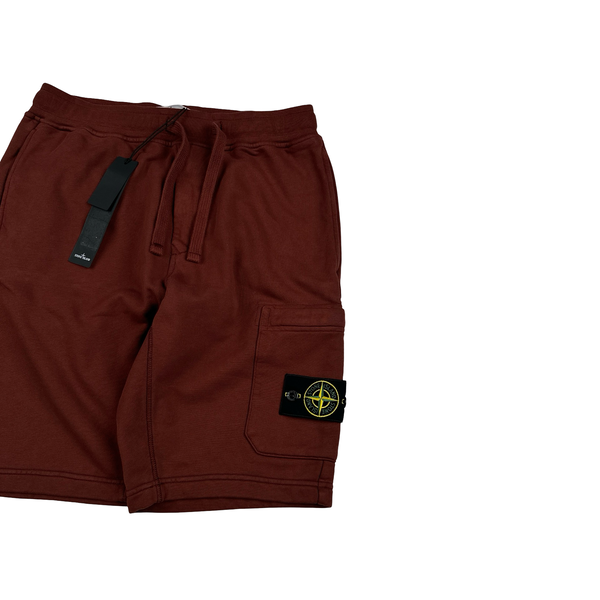 Stone Island 2023 Burgundy Cotton Cargos Shorts - Small