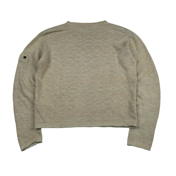 Stone Island 2022 Shadow Project Cream Knit Detailed Jumper - Small