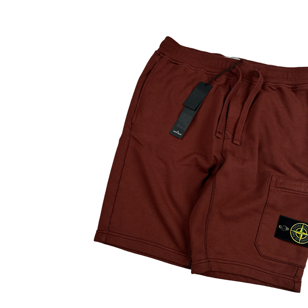 Stone Island 2023 Burgundy Cotton Cargos Shorts - Small