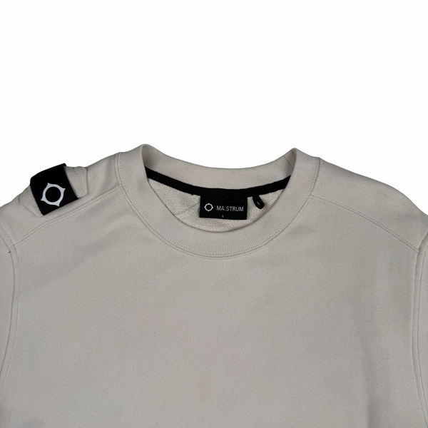 MA.STRUM  Bisque Short Sleeved Crew neck Cotton Pullover  - Large