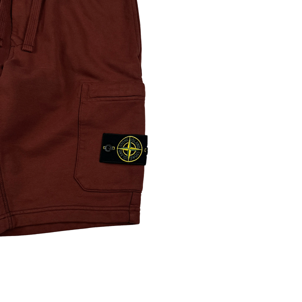 Stone Island 2023 Burgundy Cotton Cargos Shorts - Small