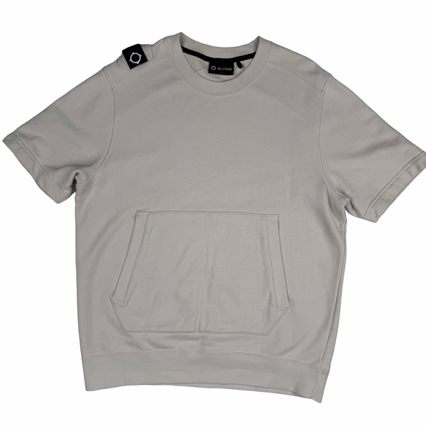 MA.STRUM  Bisque Short Sleeved Crew neck Cotton Pullover  - Large
