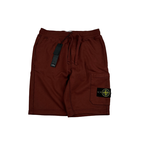 Stone Island 2023 Burgundy Cotton Cargos Shorts - Small