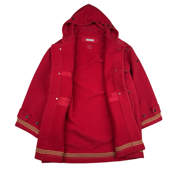 Stone Island 1988 Red Rare Montgomery Wool Duffle Coat - XL