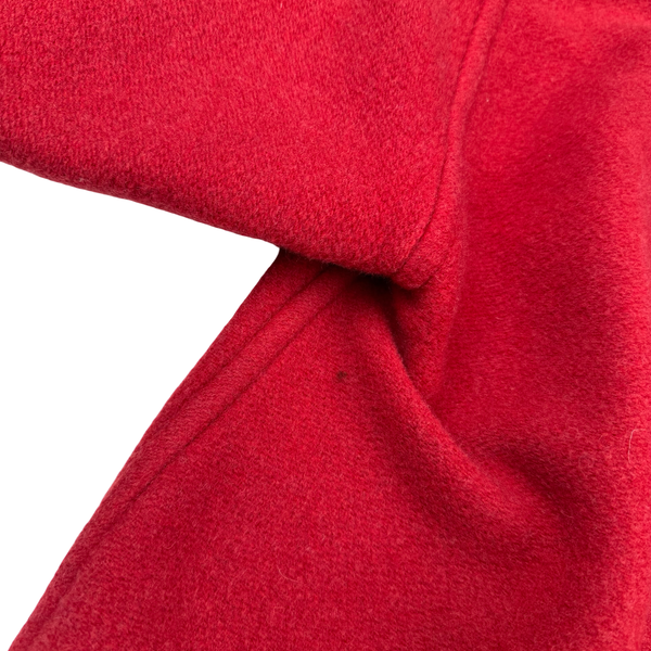 Stone Island 1988 Red Rare Montgomery Wool Duffle Coat - XL