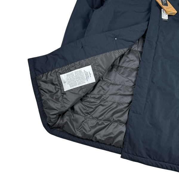 Stone Island 2024 Navy Micro Twill Primaloft Long Buttoned Jacket - XXL