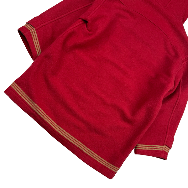 Stone Island 1988 Red Rare Montgomery Wool Duffle Coat - XL