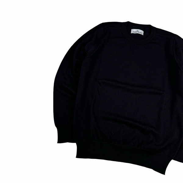 Stone Island 2022 Black Soft Knit Jumper - Small
