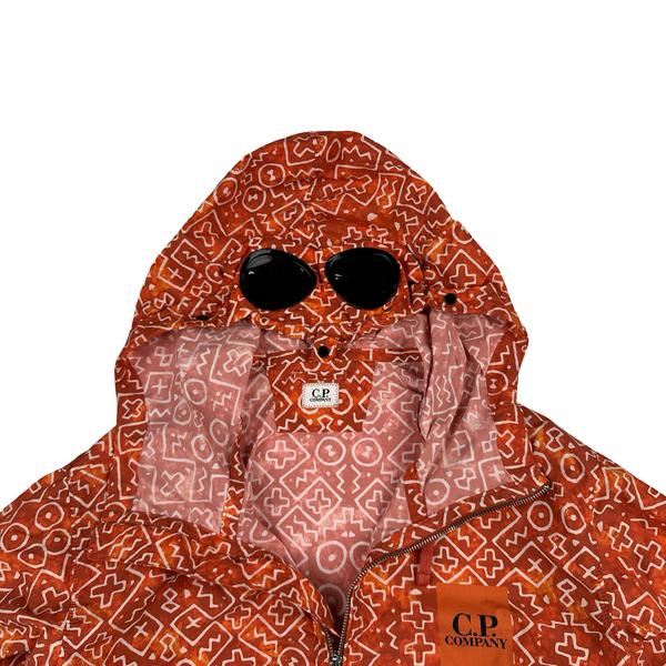 CP Company Burnt Orange Inca Flatt Nylon Lightweight Goggled Jacket - Large